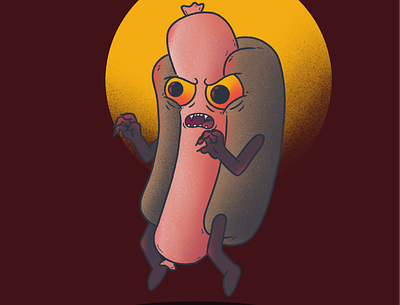 Hotdog Vampire! art cartoon character design digital art dribbbleweeklywarmup food art halloween hotdog illustration procreate spooky vampire