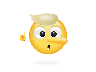 Trump WhatsApp Lying Emoji behuman emoji fakenews hairstyle illustrator memes trump trumpmeme twitter usa vector whatsapp