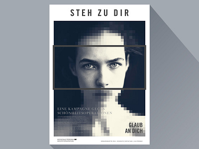 STEH ZU DIR blue create flat generative gestaltung gernerative art pixel poster woman