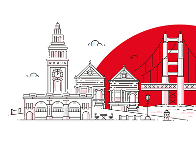 San Francisco line art