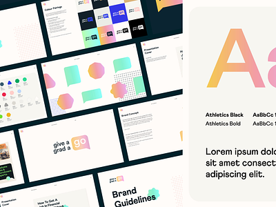 Give A Grad A Go Brand brand brand guidelines brand identity brand pattern branding colour palette icons logo recruitment recruitment brand recruitment brand identity recruitment branding shape and form