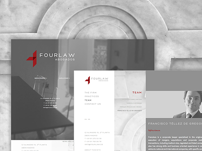 Fourlaw corporate design grey kirby law law firm lawyer logo red web design website