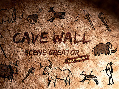 Cave Wall Scene Creator cave wall caveman paleo diet primitive scene mockup stone age