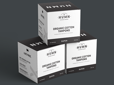 HUMN. brand design branding design gender neutral logo packaging packaging design period tampons type typography