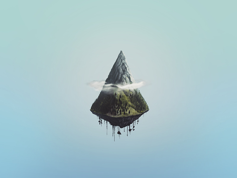 Mount Ascension flying hover sky clouds forest floating mountain