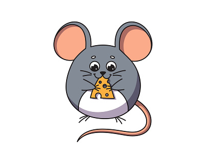 Cute mouse with cheese