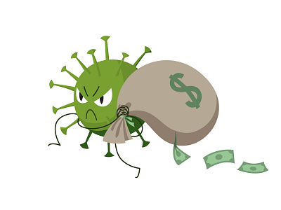 The financial crisis due to the coronavirus pandemic. adobe illustrator character coronavirus covid19 crisis finance vector virus