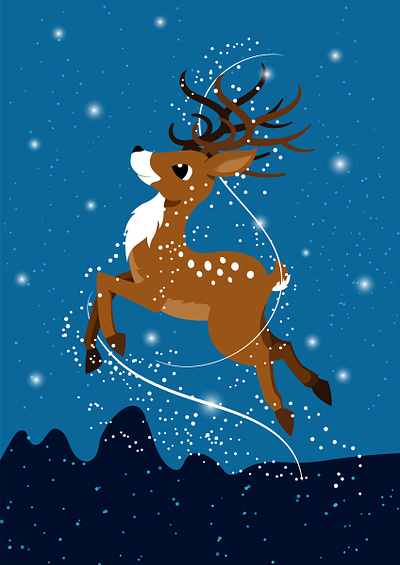 Cute Deer Illustration animal christmas deer design illustration magic vector winter