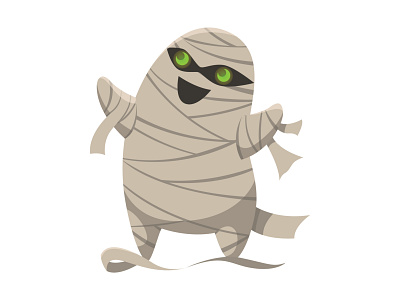 Funny mummy character cute halloween mummy