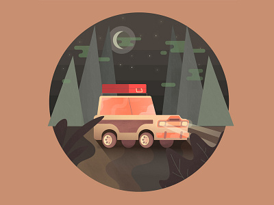 Off Road forest illustration jeep off road woods