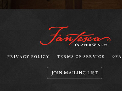Fantesca Home footer logo texture website winery
