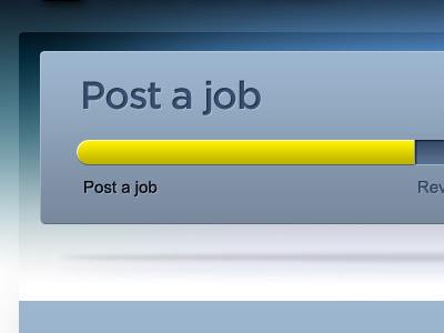 job site | signup blue floating grey job site progress bar