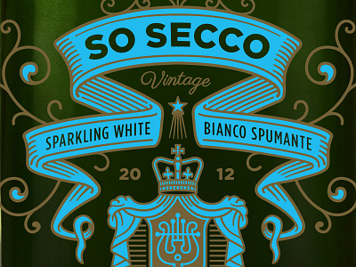 So Secco Sparkling Wine engraving etching illustration luxury packaging packaging design premium simon frouws vintage wine wine label woodcut