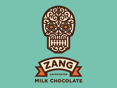 You've been Zanged! banner calavera candy chocolate milk chocolate package packaging design simon frouws skull the famous frouws vintage zang