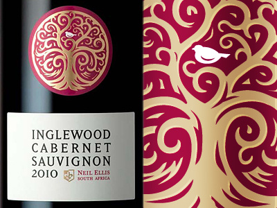 Inglewood Wine Label bird bottle inglewood label lettering logo simon frouws the famous frouws tree type typography wine wine label