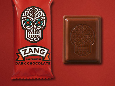 Sugar Skull banner candy chocolate dark chocolate illustration logo packaging simon frouws skull vintage wrought iron zang