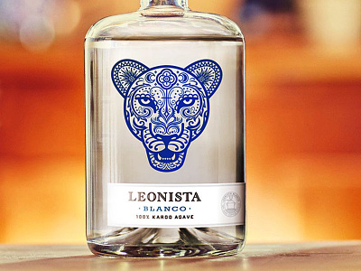 Leonista Blanco agave blanco bottle karoo lion lioness moon simon frouws south africa spirits packaging tequila woodcut