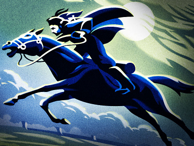 Night Rider beer blue dream horse illustration moon night packaging design pilgrim rider simon frouws vintage