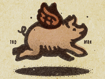 Flying Pig bourbon design fly illustration packagedesign packaging pig pork simonfrouws stamp whiskey wing