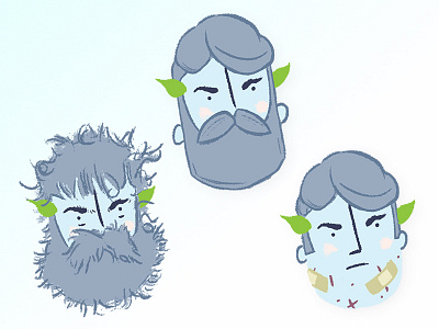 "Javelinius" game - character designs beard cartoon character game illustration javelinius mythology