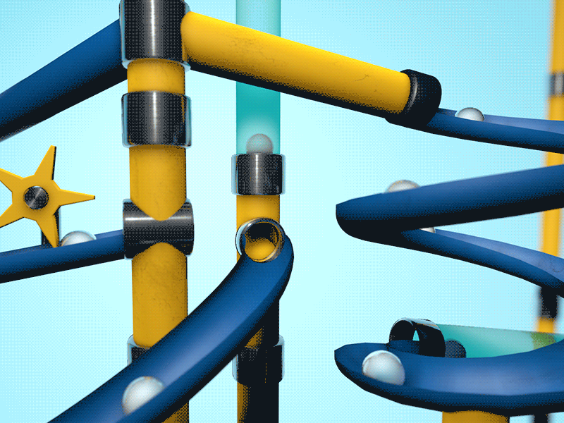 Marble Run 3d 4d c4d cinema 4d gif modeling toy