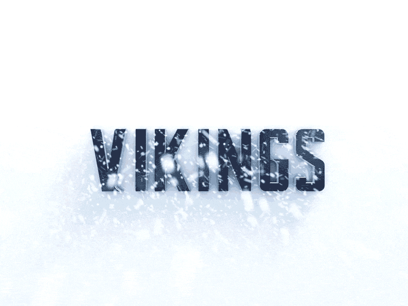 Minnesota Vikings metal snow text 4d cinema 4d snow trapcode type vikings