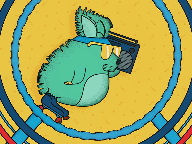 Chillax to the Max 80s 90s gif hamster illustration motion mouse rat video