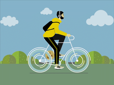 Cycling animation illustration motion