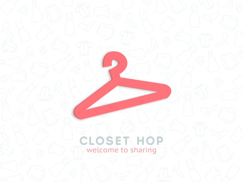 ClosetHop splash screen animation animation clothing hanger pattern screen splash