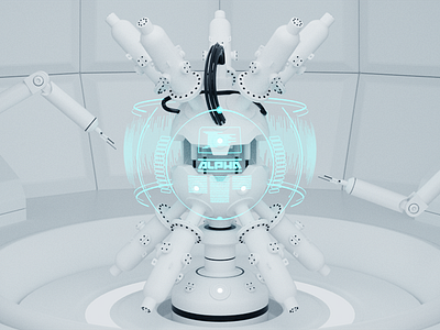 Reactor Illustration 3d illustration neon reactor scifi ui