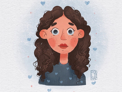 Spot portrait blue cute girls illustration picture portrait