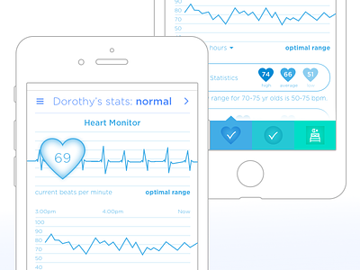 Heart Monitor design health heart sketch tracker ui