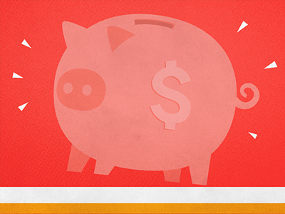 Piggy Bank dollar piggy bank piglet pink red