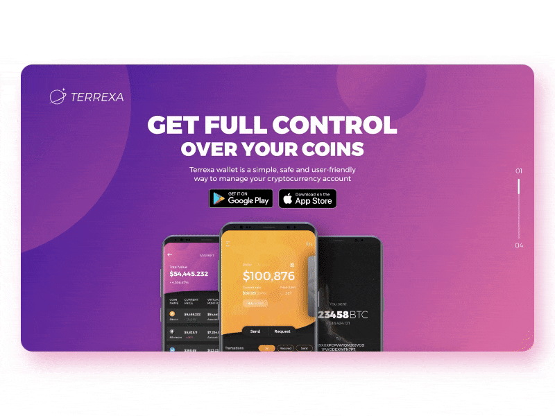 Wallet Landing Page app application bitcoin crypto interaction landing page ui ux wallet