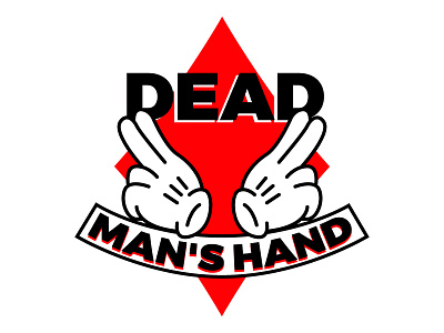 Dead man's hand bnw cartoon heand logo poker red