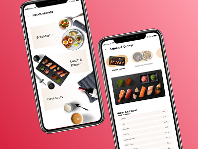 Room service app app categories coffee dinner drinks food mobile room service sushi ui