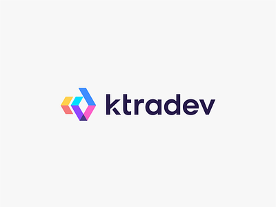 Ktradev Logo Design abstract branding graphic design kd logo monogram multicolored pentagram polygonlogo vector