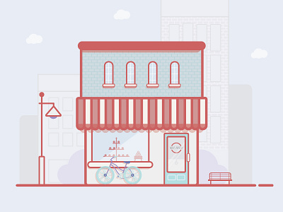 Now Open: This Bakery Kneads the Dough 2d bakery cafe flat flat design illustration line art minimal vector