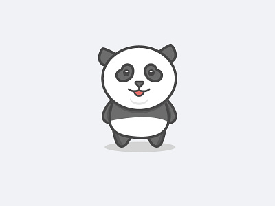 It's a Panda 2d animal bear flat flat design illustration line art minimal panda vector
