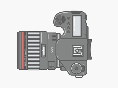 Canon 5D Mark III 2d 5d camera canon flat flat design illustration line art mark iii minimal vector