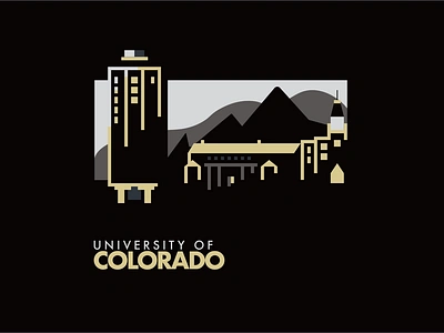 University of Colorado app branding design flat illustration illustrator logo minimal vector