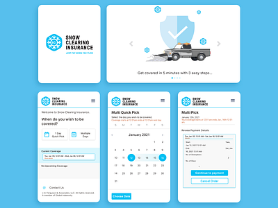 Snow Clearing Insurance web app app design product prototyping ui design uiux user testing web app