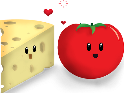 Cheese & Tomato illustrator photoshop vector