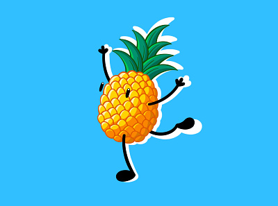 mr pineapple character illustration minimal