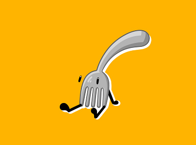 mr fork character illustration minimal
