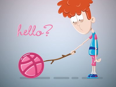 Hello Dribbble character humour illustration