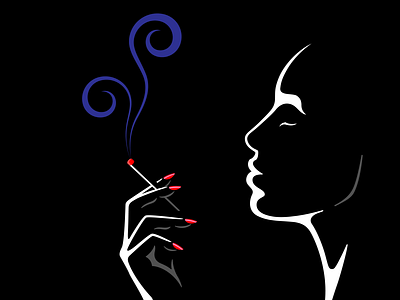 Smoking highlight minimal silhouette smoke woman