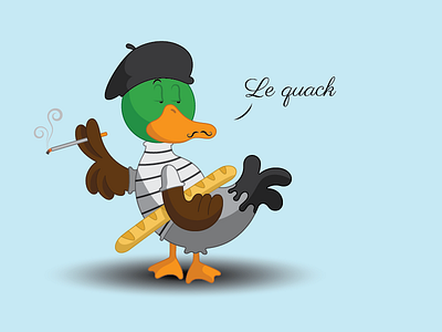 French Duck character duck french humor illustration