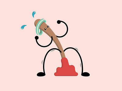Plunger Athlete character illustration minimal plunger