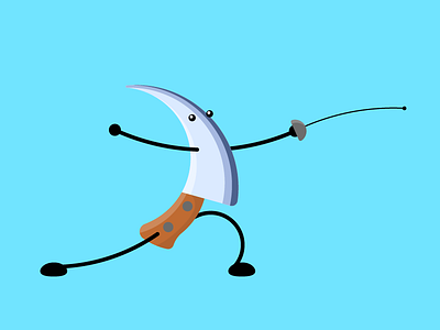 Fencing Knife character fencing illustration knife minimal